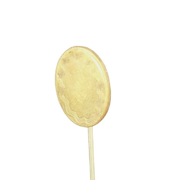 Antique Glam Victorian Statement Initial Oval Hat Accessory Stick Pin - Picture 2 of 5